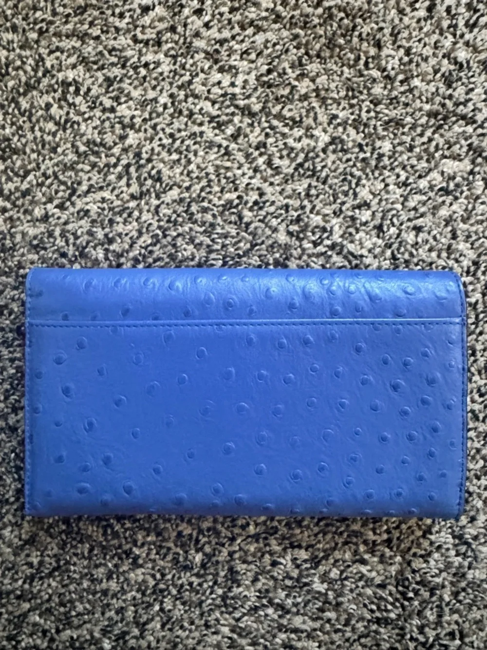 kate spade electric blue ostrich-embossed continental wallet - Picture 4 of 4